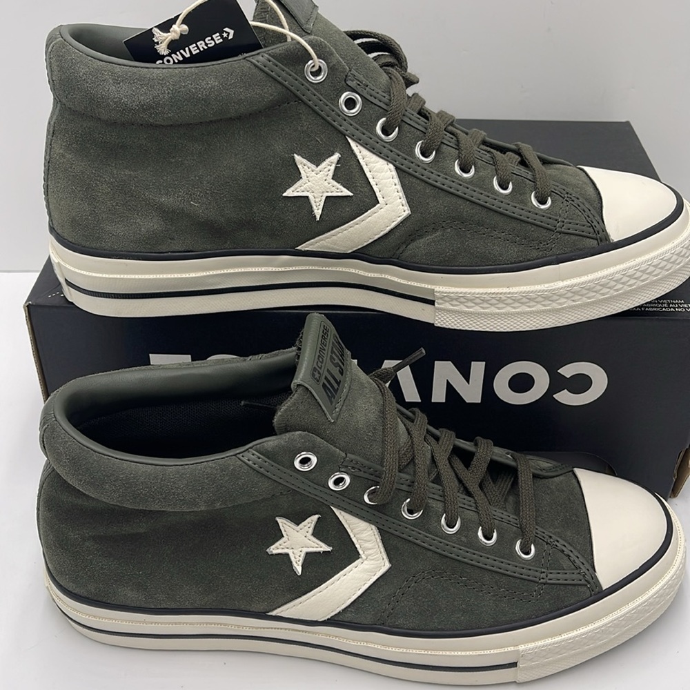 Converse Men's Black High-Top Sneakers A09463C
STAR PLAYER 76 MID CAVE GREEN - Picture 2 of 16
